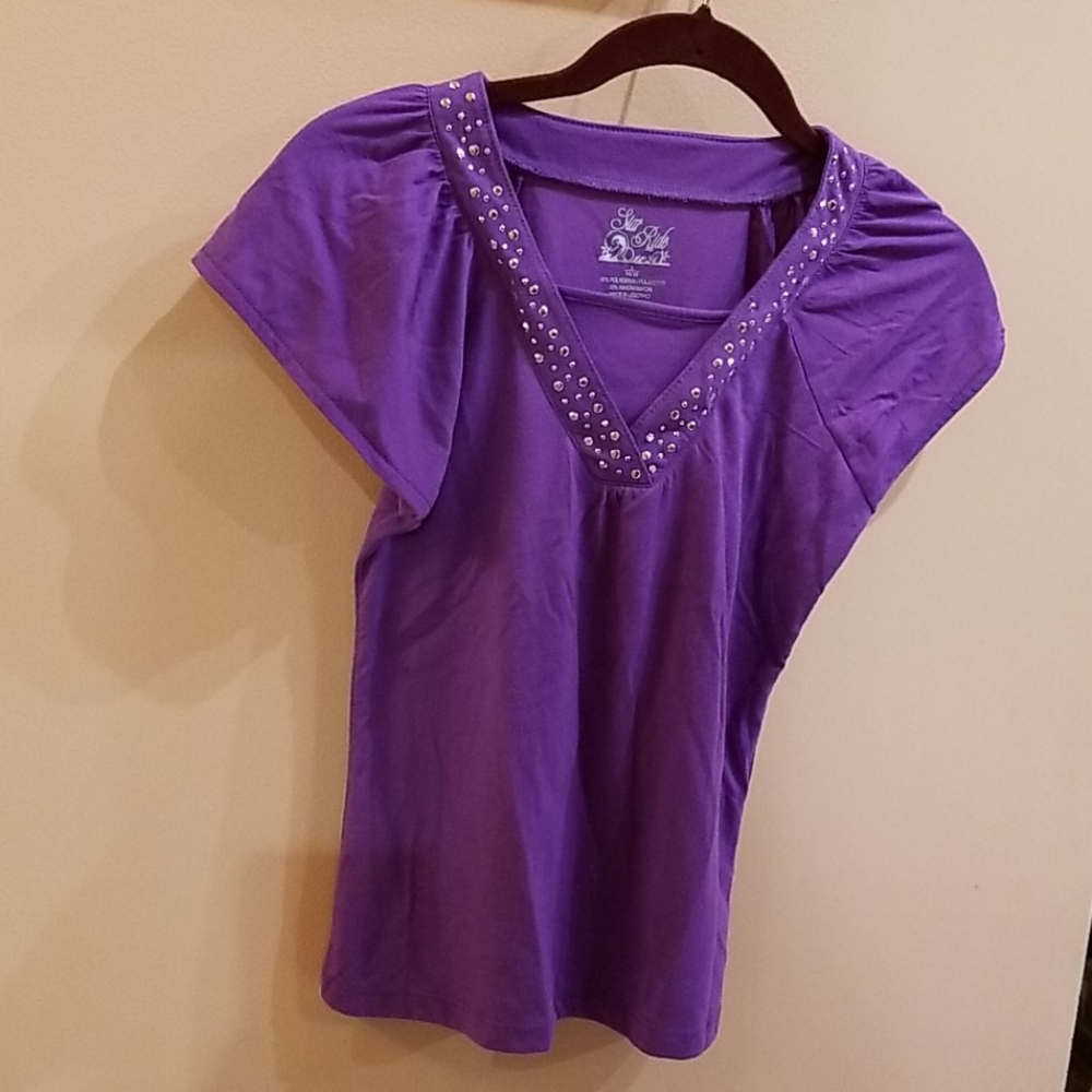 2 for $16 Girls studded purple shirt,14